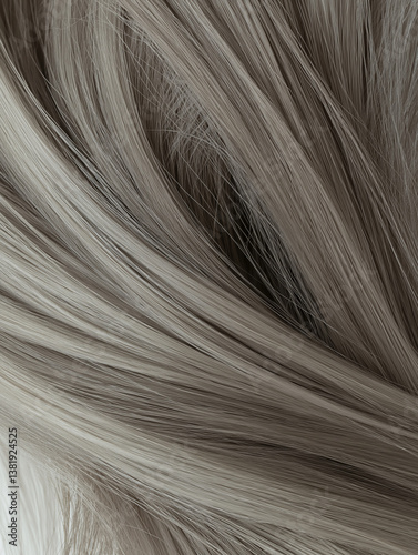 Obraz na płótnie アッシュブラウンのヘアカラーの髪のクローズアップ w salonie