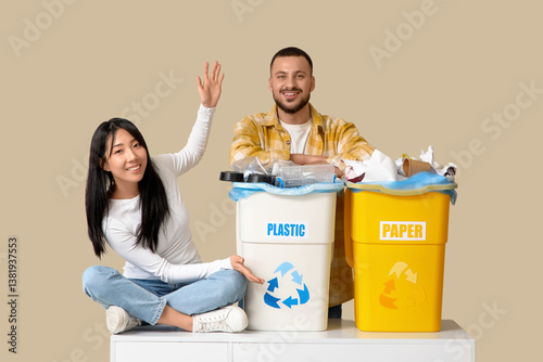 Young couple with sorted ru...