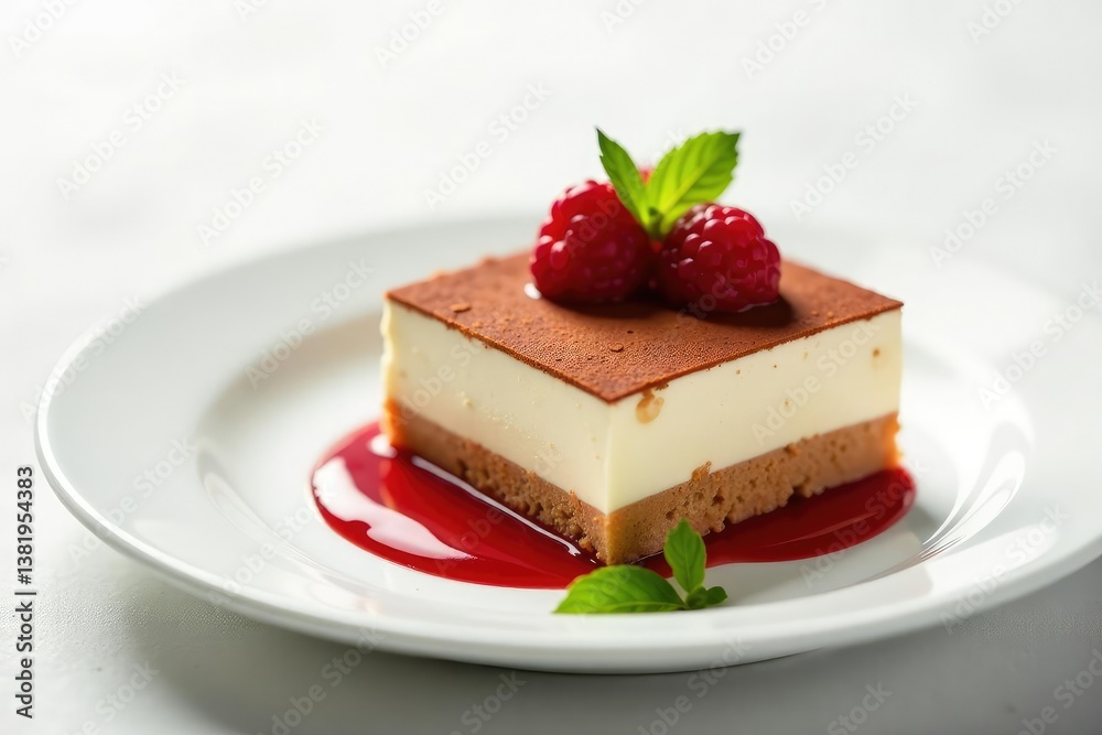 Single serving of tiramisu, elegant presentation, mascarpone, elegant, macro Single serving of tiramisu, elegant presentation, mascarpone, elegant, macro