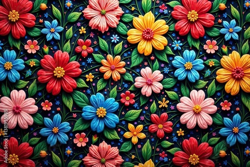 Intricate woven floral tapestry, seamless repeat, boho, flowers, seamless pattern