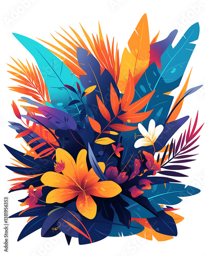 Floral flower vector Illustrations on white background