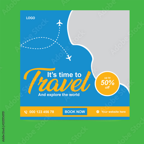 Explore the World Facebook and Instagram Posts For Travel Agency - Book Your Dream Vacation Today. Perfect Vacation, Affordable Getaways, Customized Tours, Exclusive Deals Now!


