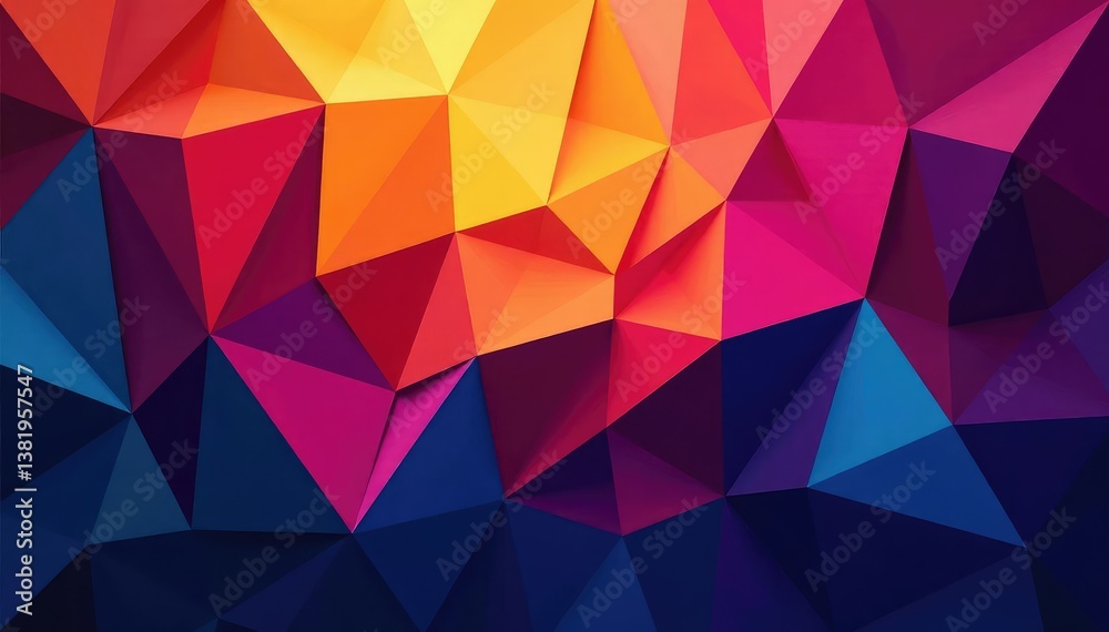 Fototapeta premium Abstract geometric mosaic, vibrant hues, sharp lines, vector, repeat
