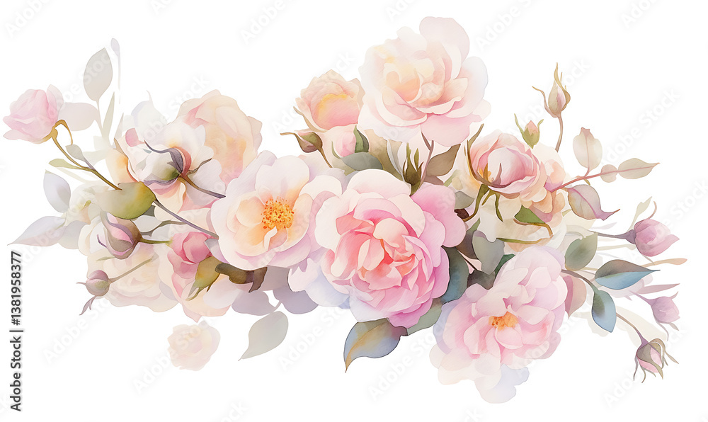 Fototapeta premium Floral flower vector Illustrations on white background