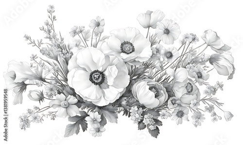 Floral flower vector Illustrations on white background