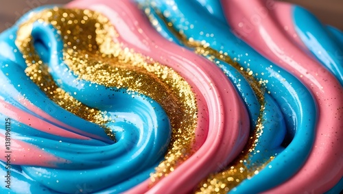 A close up of a colorful swirl