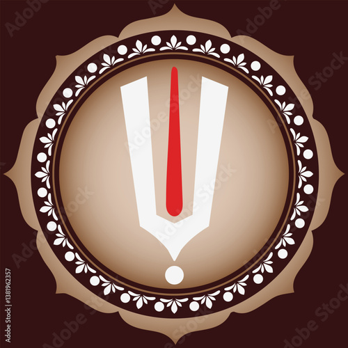 This image represents the Vaishnav Tilak (Tirupathi Balaji Hindu Tilak), a sacred symbol associated with Lord Vishnu and his devotees in Hinduism.