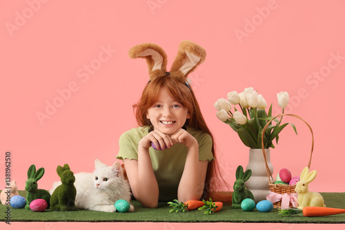 Cute girl with adorable cat...