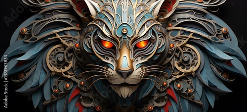 paper quilling sphinx, ai generative