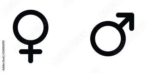 Gender symbol vector, Gender symbol pink, sexual symbols, Male female sign, men women symbol, toilet wc vector icon set, gender collection. Male and female sign of gender equality icon vector. 