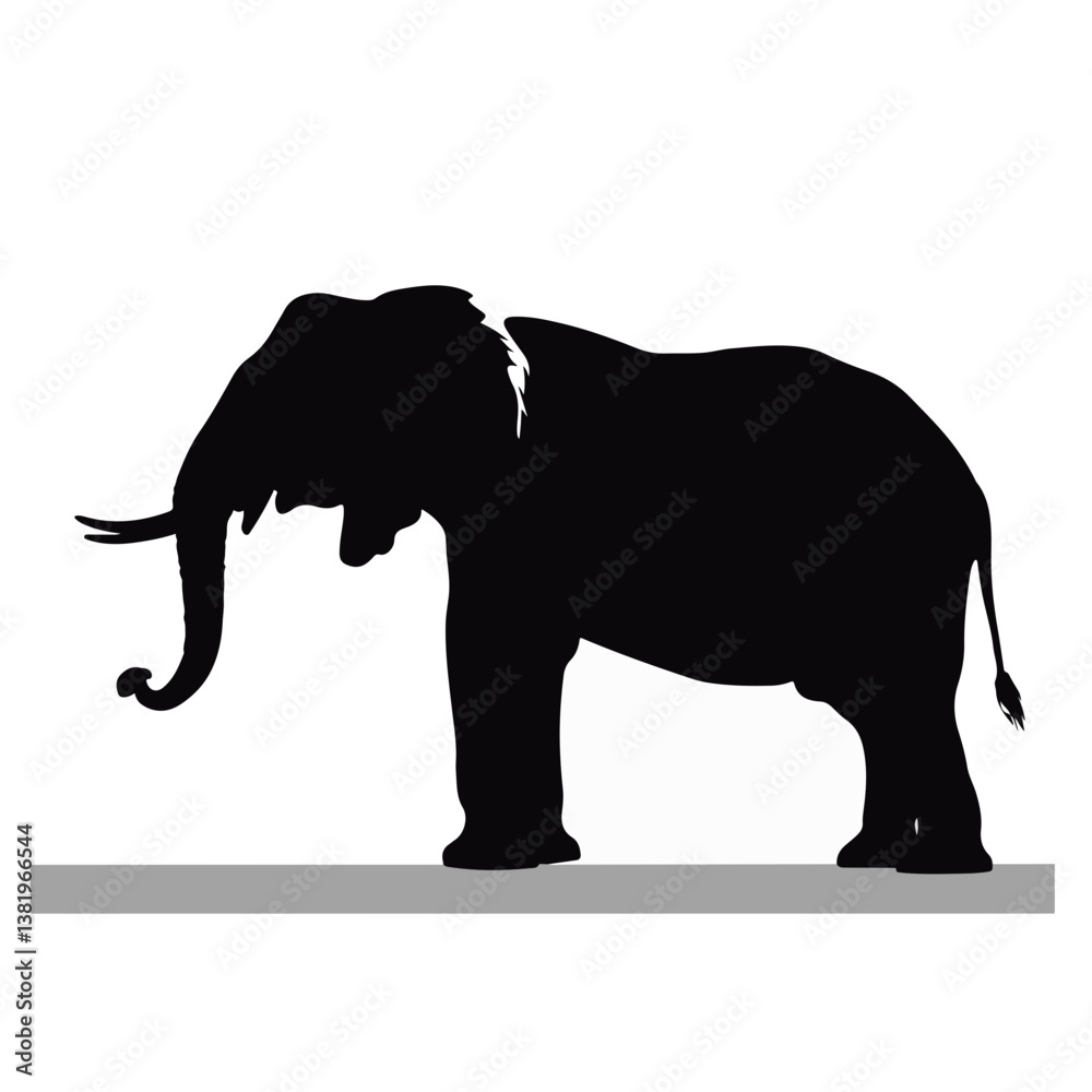 Fototapeta premium Majestic Elephant Silhouette Vector Art
