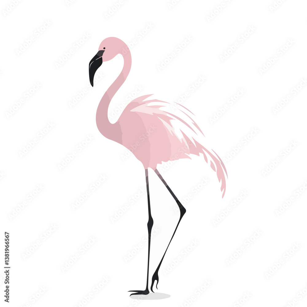 Fototapeta premium Minimalist Flamingo Vector Elegance