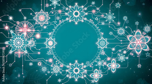christmas background with snowflakes