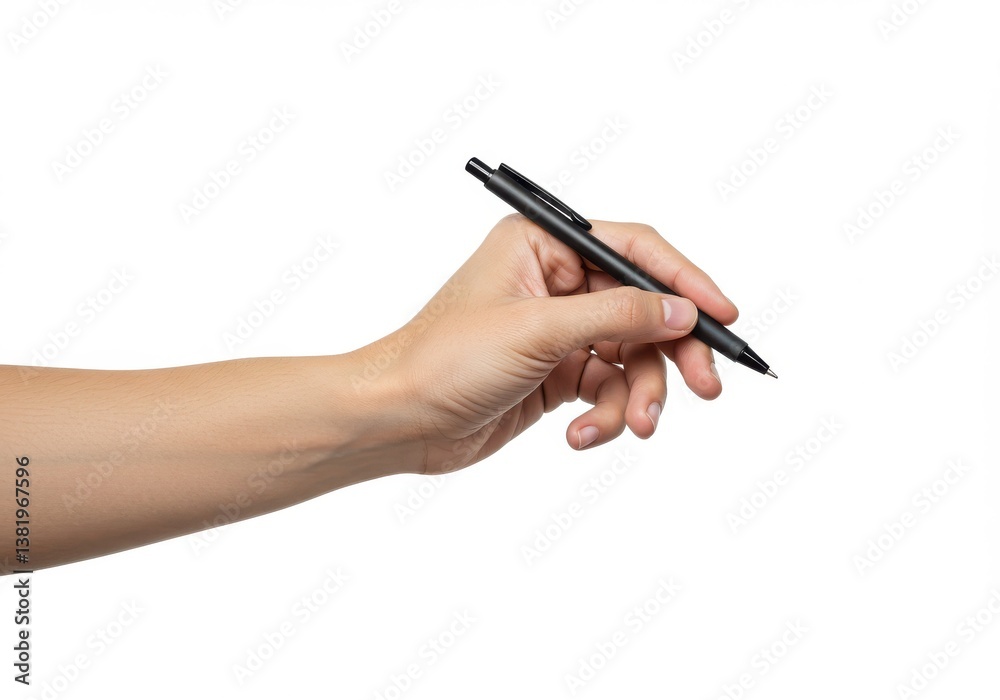 Hand holding pen white background Hand holding pen white background