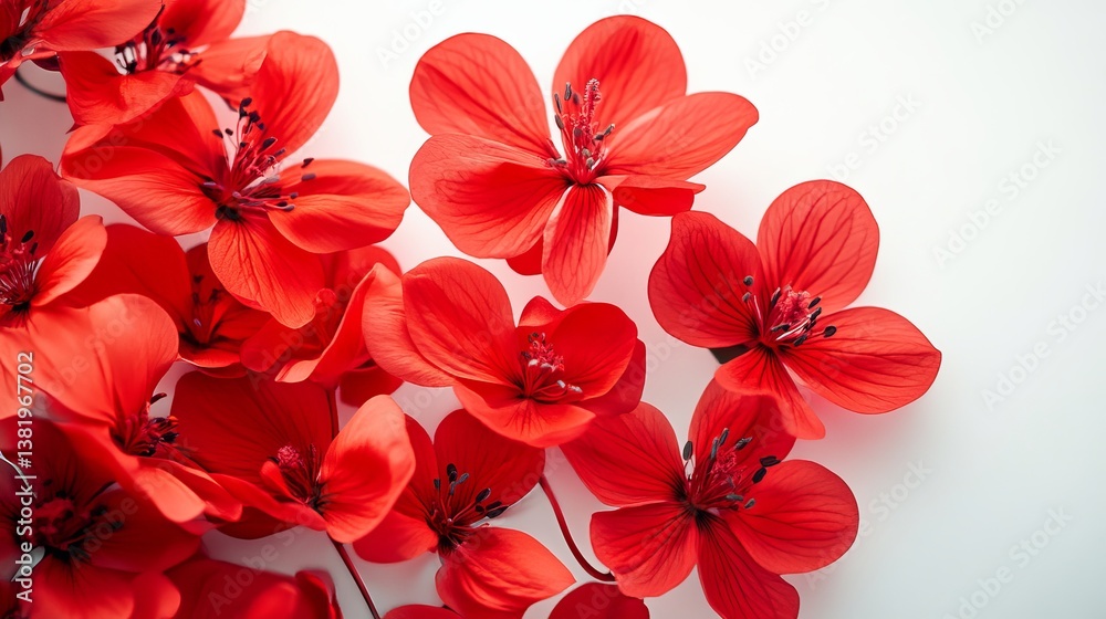 Obraz premium Vibrant Red Flowers Blooming Closeup Photography Stunning Floral Image Beautiful Red Petals Delicate Blossom Nature Beauty Springtime Floral Design Botanical Art Red Flower Background Perfect for 
