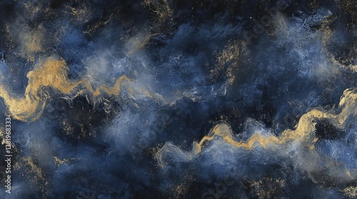 Navy blue gold marble texture background, swirling design, abstract art, wallpaper