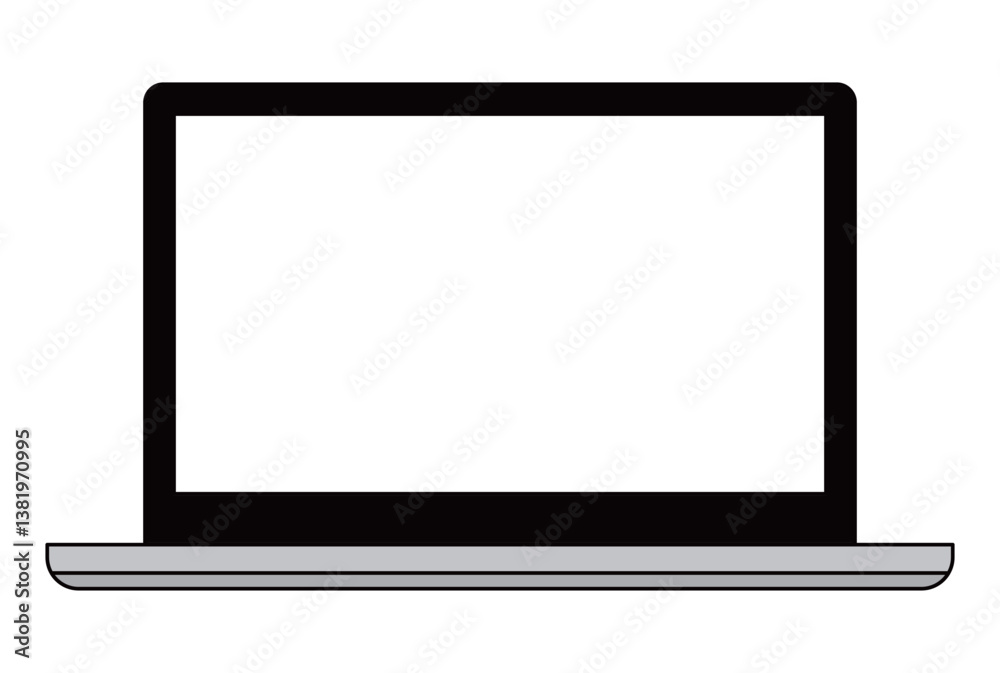 Laptop with transparent screen. Device mockup front view. Icon, frame, background. Vector illustration. Laptop with transparent screen. Device mockup front view. Icon, frame, background. Vector illustration.