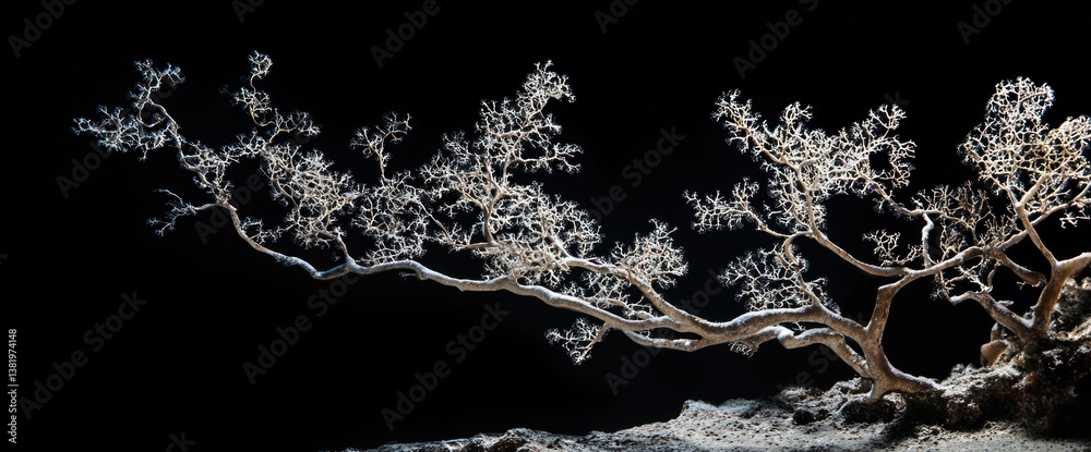 Fototapeta premium Ethereal branching colony against the vast dark expanse, captivating beauty