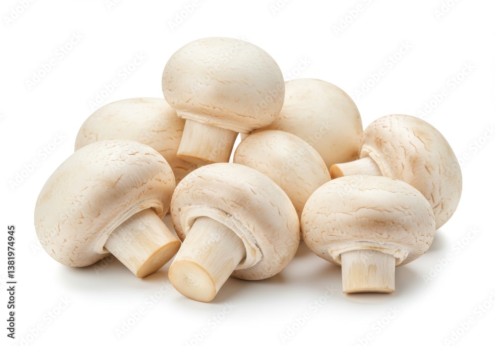 Fresh white mushrooms whole button Fresh white mushrooms whole button
