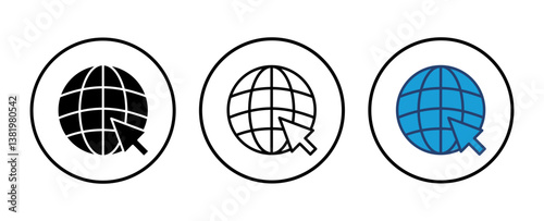 Web icon vector. go to web icon. web click icon