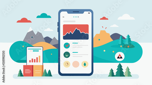 A mobile app that collects and maps userreported data on landslide risk providing vital information to disaster response teams.. Vector illustration