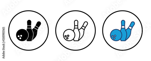 Bowling icon vector. bowling ball and pin icon. bowling pins