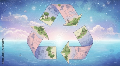 Green Recycling Symbol with Eco-Design