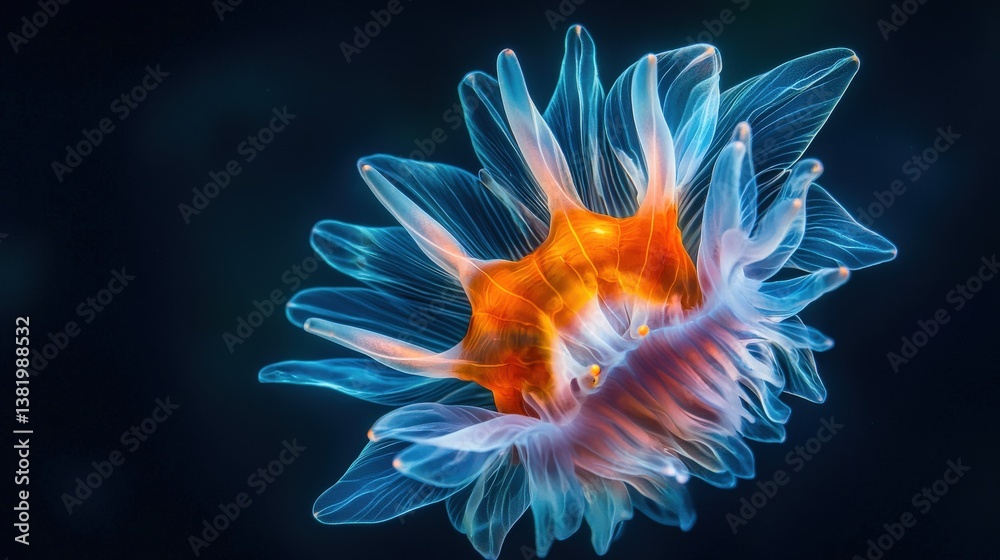 A newly discovered species of bioluminescent deep-sea creatures. A newly discovered species of bioluminescent deep-sea creatures.