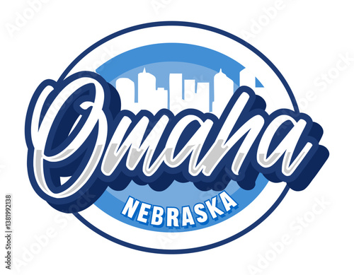 omaha nebraska with silhouette of buildings in omaha