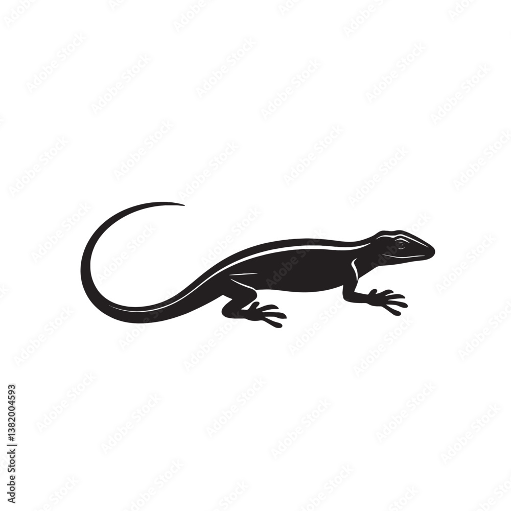 Obraz premium Skink Silhouette Against Golden Sky