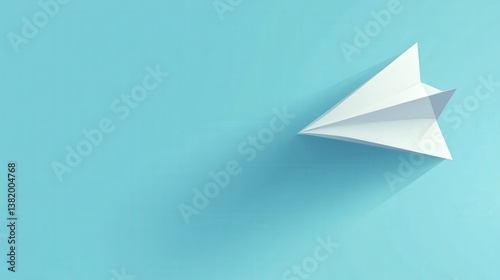 Free Download Paper Airplane's Flight of Innovation: A simple paper airplane casts a playful shadow against a vibrant backdrop, embodying the spirit of innovation, ideas and limitless imagination. - GFXLoad