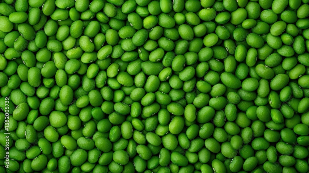 Close-up of vibrant green lentils on a textured surface Close-up of vibrant green lentils on a textured surface