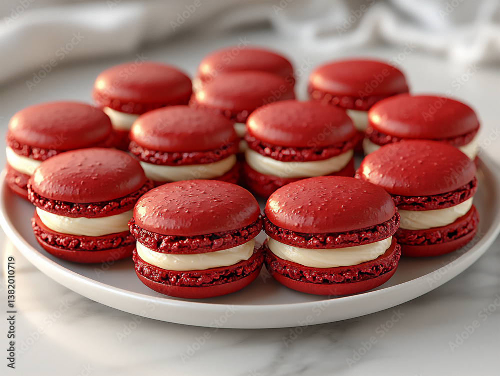 Fototapeta premium delicate raspberry macarons,