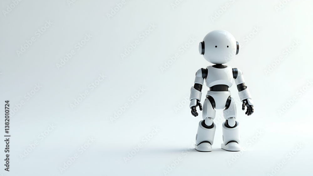 Fototapeta premium Explore stunning 3D wallpaper artwork showcasing AI-enhanced robotic prosthetics in a sleek, minimalist style, perfect for professional photo stock.