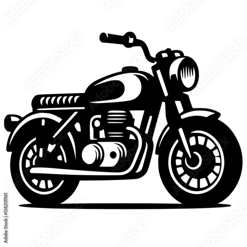 Mini classic motorbike silhouette
