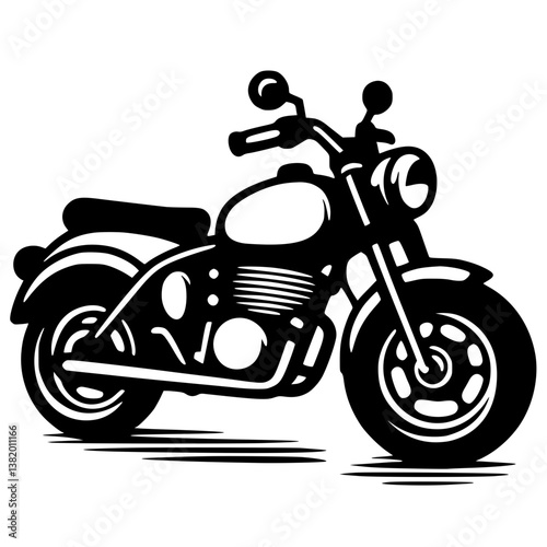 Mini classic motorbike silhouette