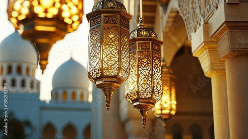 Golden Lanterns at a Mosque