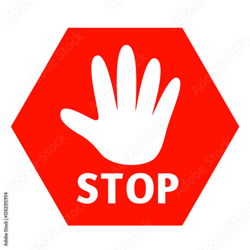 stopの手のシンプルなイラスト