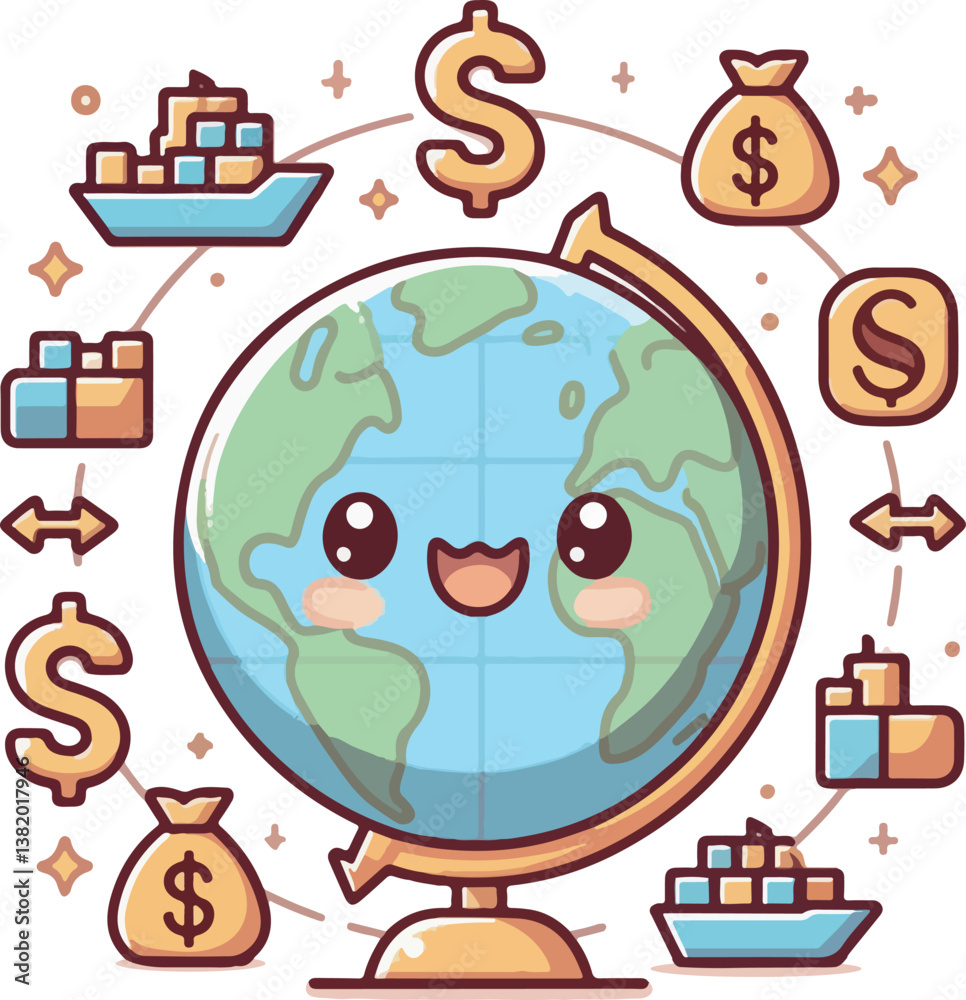 Naklejka premium vector illustration representing the global economy 