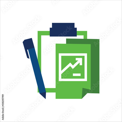 Illustration of financial data being analyzed or displayed on paper or screen.