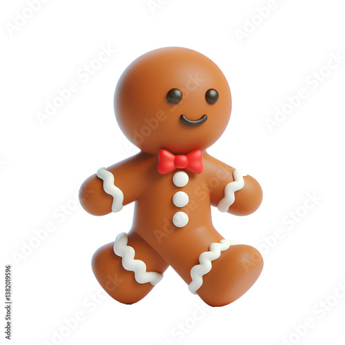 3D Cookie Man isolated on white background