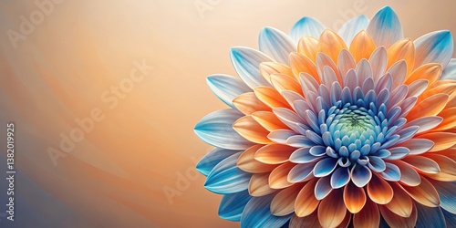 A Stunning Close-Up of a Multi-Colored Blossom with Delicate Petals Unfolding in a Soft, Warm Light