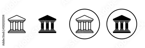 Bank icon vector. Bank sign and symbol, museum, university