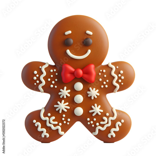 3D Cookie Man isolated on white background