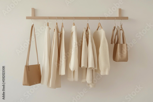 Wallpaper Mural A minimalist showcase of women's fashion and accessories, featuring elegant dresses, stylish bags, and elegant jewelry. Torontodigital.ca