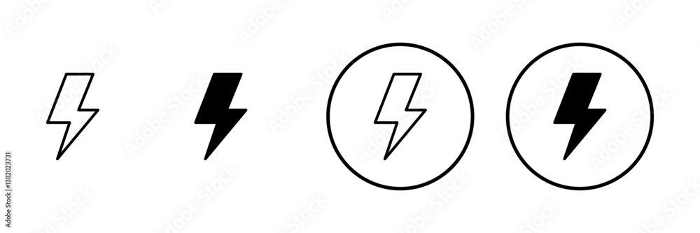 Lightning icon vector. electric sign and symbol. power icon. energy sign Lightning icon vector. electric sign and symbol. power icon. energy sign