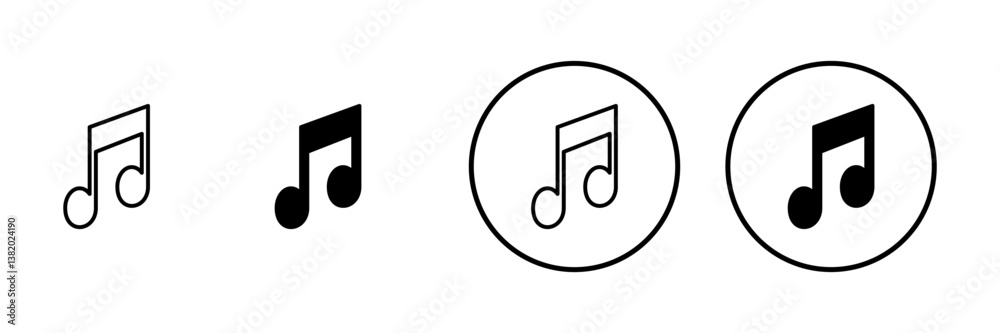 Music icon vector. note music sign and symbol Music icon vector. note music sign and symbol
