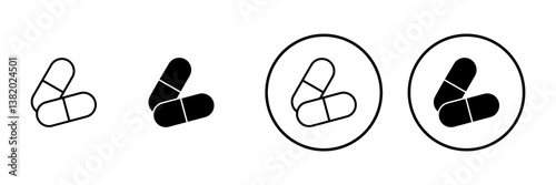 Pills icon vector. capsule icon. Drug sign and symbol