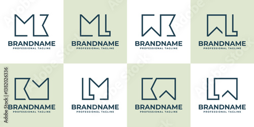 Letters MK KM ML LM WK KW WL LW Monogram Logo