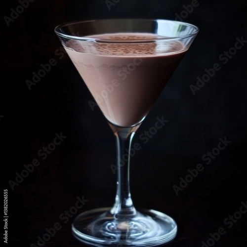 Wallpaper Mural Dark Chocolate Delight Cocktail in a Martini Glass on black background Torontodigital.ca
